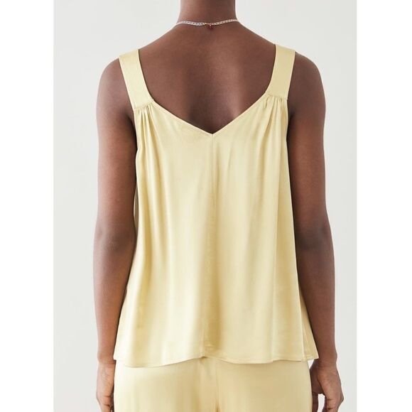 CLOSED Eden Top Charmeuse Tank Top 100% Viscose Chartreuse Green Yellow Medium - Picture 4 of 14